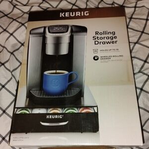 Keurig Black and Silver Coffee Brewer with Storage